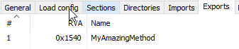Exported method using C-style mangling